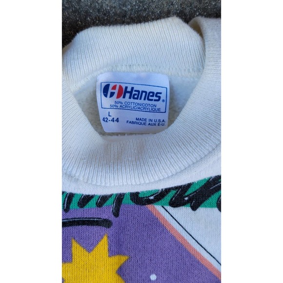 Vtg Hanes Mammoth Skiing Crewneck Pullover Sweatshirt - Picture 4 of 6